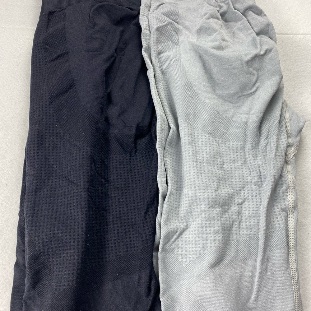 2pr Women's Black & Gray Butt Lifting High waisted compression Yoga Pants Gym L - Picture 7 of 10